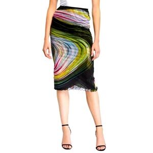 Diane Von Furstenberg Elaine Printed Retro Barbie Pencil Skirt Women's Medium
